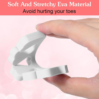 300 Pcs Toe Separators for Nail Polish Bulk Toe Separator Pedicure Correct Foot for Men Women Nail Polish Comfy Soft Pedicure Supplies(White)