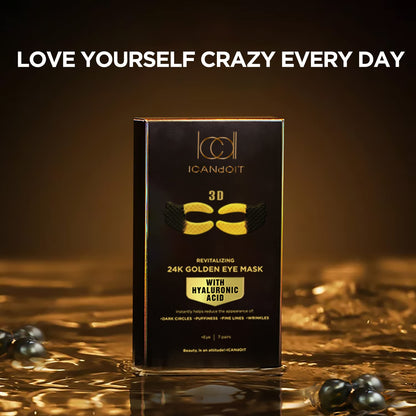 ICANdOIT 24K Gold Eye Mask For Dark Circles&Puffiness,Anti-Aging,Anti-Wrinkle With Hyaluronic Acid and Collagen,Eye Zone Care Eye Patches for All Skin Types,35Pairs