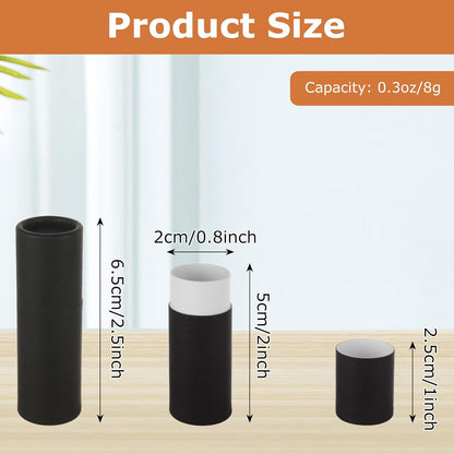 30PC 0.3oz Kraft Paperboard Lip Balm Containers Cardboard Lip Balm Tubes with Lids Refillable Chapstick Tubes Empty Push-Up Style Perfume Lip Gloss Container for DIY Cosmetic Storage