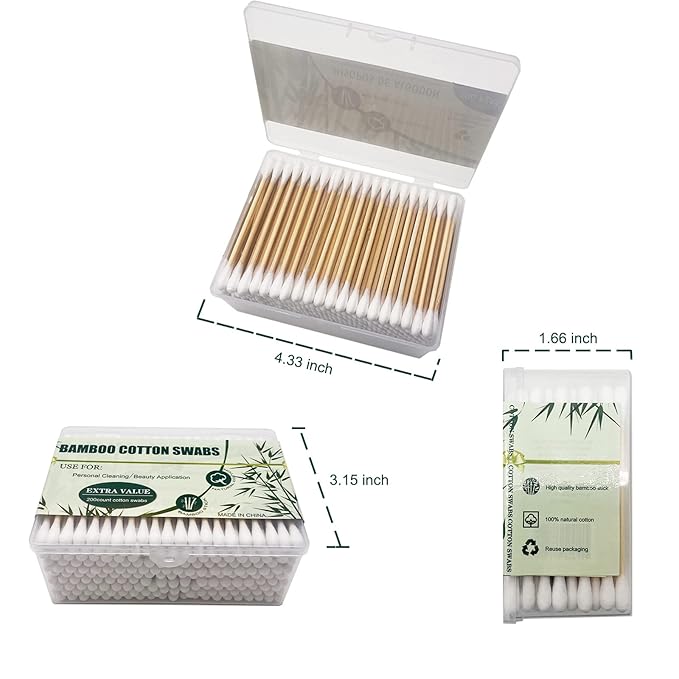 Bamboo cotton swabs, biodegradable wood