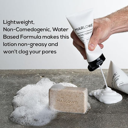 MARLOWE. Face Cleanser & Moisturizer Skin Care Duo, No. 121 Facial Cleanser 6 oz & No. 123 Facial Moisturizer 6 oz with Green Tea & Deep Sea Algae Extracts, Purifies, Hydrates, Refreshes & Soothes