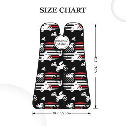 Beard Bib Apron for Men Shaving, Waterproof Non-Stick Hair Catcher with Suction Cups, Grooming Essential for Dad Husband, Motorcycle Dirt Bike Thin Red Line American Flag Black Shave Bib