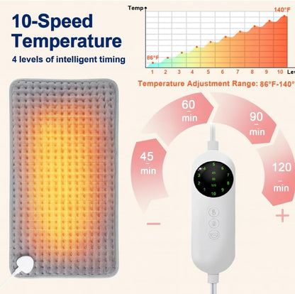 Large Heating Pad,20"x40" Extra Large Heating Pad for Back Pain Relief Electric Heating for Period Cramps Neck Shoulder Knee Pain Relief Moist/Dry Heat Auto Shut Off 10 Heat Setting Machine Washable