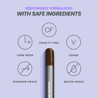 Wonderskin Eyeliner Pencil, 1440 Longwear Brown Glitter Eyeliner Pencil - Waterproof, Sharpenable & Smudge Proof