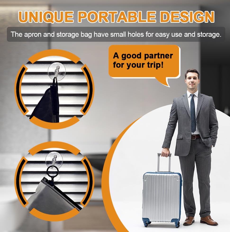 Gifts for Men, Beard Bib Apron, Large Beard Shaving Apron Cape with Suction Cups and Packing Pouch, Gifts for Dad Husband Boyfriend, Stocking Stuffers Christmas Gifts Father Day's Gift Birthday Gift