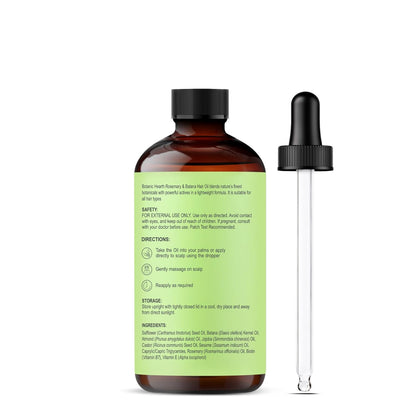 Botanic Hearth 100% Pure Rosemary Batana Hair Oil (2fl oz) with Biotin |Hair Oil Repairs Dry Damaged Hair, Strengthening, Healthier Hair- Hair Tonic