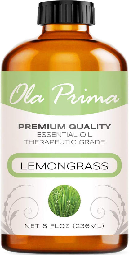 Ola Prima Lemongrass Essential Oil - Aromatherapy Oils - 8 Fluid Ounces Bulk