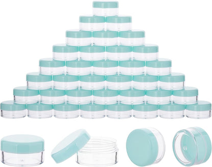 40Pcs 10 Gram Plastic Cosmetic Containers with Lids for Lotion, Creams, Toners, Lip Balms, Makeup Samples Jars BPA free (10g-40pcs, green)