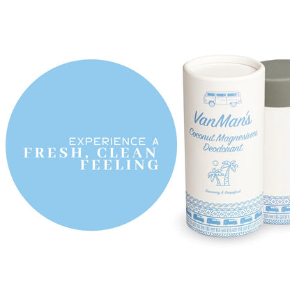 Vanman’s - Coconut and Magnesium Deodorant Stick for Delicate Skin - Odor Control for Underarms - Magnesium Deodorant for Women and Men - Personal Care Products - 2 Fl Oz