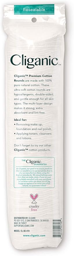 Cliganic premium cotton rounds for