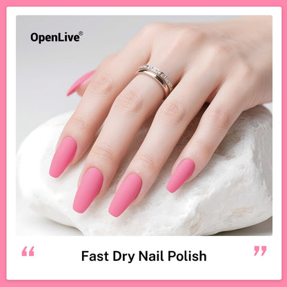 16.5ml Rose Pink Nail Polish Large Volume Quick Drying Nail Polish, Fast Drying and Long Lasting Color Nail Art DIY Home Manicure Gift for Women