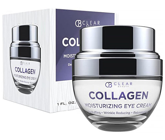 Collagen Eye Cream - For Dark Circles and Puffiness, Moisturizing & Anti-Aging Under Eye Cream - Cruelty Free Korean Skin Care For All Skin Types - 1.01 OZ
