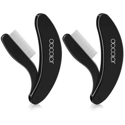 docolor Foldable Eyelash Comb 2 PCS Separator Folding Lash Comb Eyebrow Mascara Applicator Eyelash Definer Arc Designed Cosmetic Brushes Tool