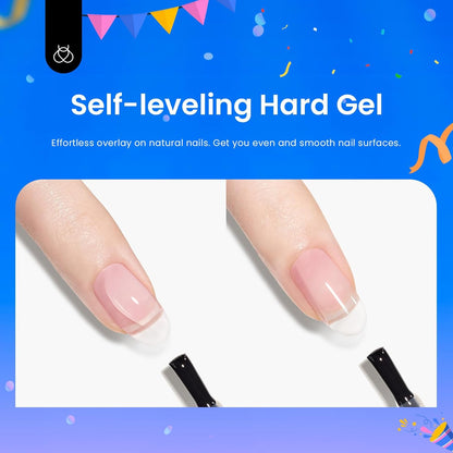 beetles Gel Polish 5 In 1 Nail Glue and Builder Nail Gel 7 in 1 Builder Strengthener Gel Clear Building Gel Hard Gel for Nails Builder Extension, Uv LED Lamp Nail Gel Gift for Women