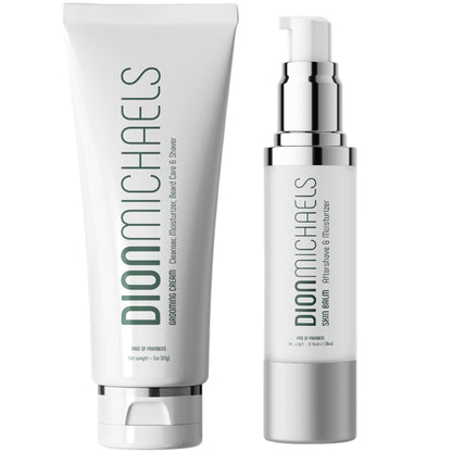 2-Pack Shaving Cream Set for Men - Includes 3oz 4-in1 Shaving Cream, Facial Cleanser, Beard Care, Face Moisturizer & 1oz 2-in1 Aftershave Balm & Moisturizer for Men - For All Skin Types