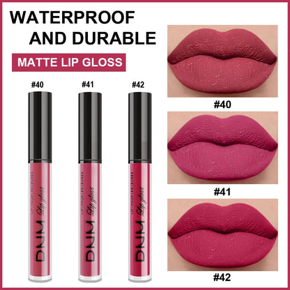 evpct 3Pcs Mauve red Berry pink Rose red Matte Liquid Lipstick Sets for Women 24-hour Matte+Lipstick Lipstick Lip Stain Gloss Long Lasting 24 Smudge Waterproof