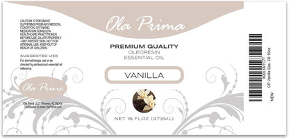 Ola Prima Vanilla Essential Oil 16oz – Therapeutic Grade Big Bottle for Aromatherapy, Diffuser & Candle Making, Vanilla Candle Scent - Essential Oils