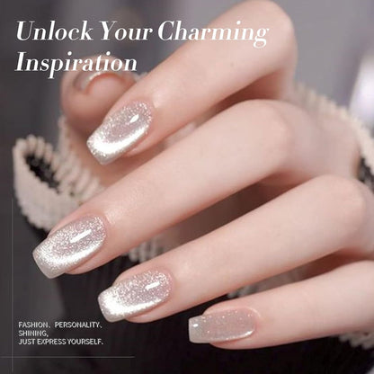 Born Pretty Cat Magnetic Eye Gel Nail Polish, Holographic Glitter Super Shine Gel Nail Polish Soak Off Led Nail Polish Nail Art Gel Manicure Salon DIY Gifts 15ML