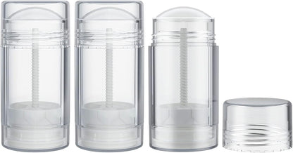 Tekson 2.5oz Empty Refillable Deodorant Containers, 3PCS Twist-UP Containers Tubes, Empty Balm Travel for Lotion Stick(Clear)