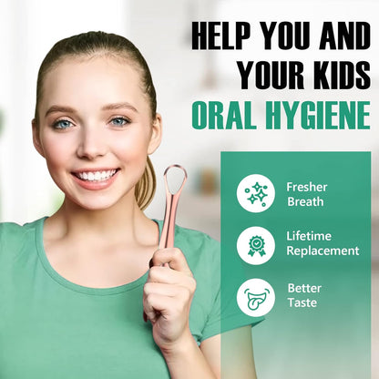 RONAVO Tongue Scraper for Kids & Adults, Right Size for Tiny Mouth,Freshen Bad Breath (Travel Cases Included), Healthy Oral Care, Stainless Steel Tongue Cleaners, 2 Pack