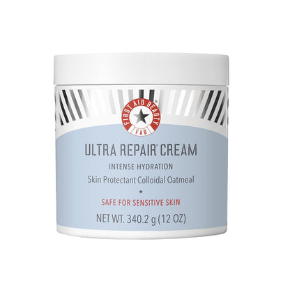 First Aid Beauty - Ultra Repair Cream, Intense Hydration Whipped Colloidal Oatmeal, Clinically Proven to Strengthen Skin Barrier in 7 Days & Helps Relieve Eczema, Luxury Face & Body Moisturizer, 12 oz