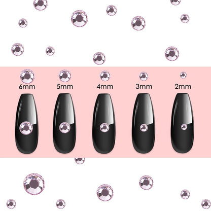 Canvalite 2784Pcs Pink Rhinestones Nail Art Gems with Tools, Flat Back Matte, Plastic, Nail Art, Rhinestones, Tweezer, Double Point Dotting Pen, 5Pcs Jewelry Glues