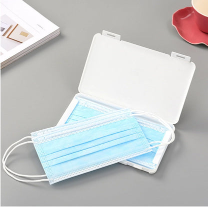 Masks Organizer, False Eyelashes Storage Box Portable,Face Masks Plastic Case Storage Box (White)