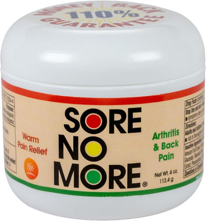 Sore No More Warm Arthritis Pain Relief Cream – Targeted Reliever for Back, Neck, Hands & Feet – Soothing & Fast-Acting Formula for Aches and Pains – Non-Greasy with Orange Aroma – 4 oz