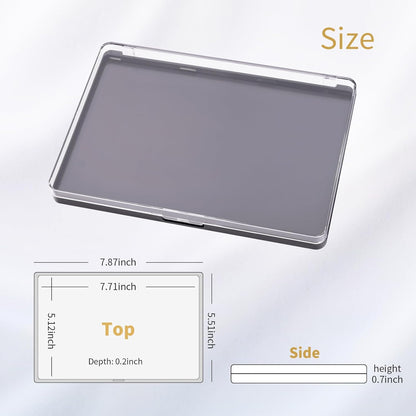 Magnetic Makeup Palette with Clear Top, 3Pack Empty Eyeshadow Pan Dispensing Storage Box with 60Pcs Adhesive Metal Stickers for DIY Cosmetics Lipstick Blush Powder-7.87”X5.51”Palette