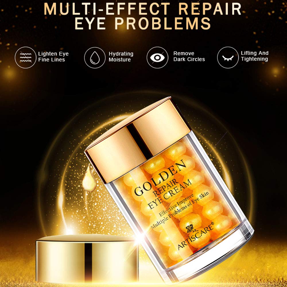 Golden Eye Cream Moisturizing Eye Serum Remove Dark Circles Fine Lines Eye Care Against Puffiness Eye Bags