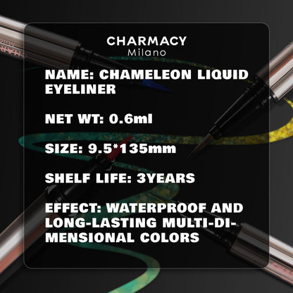 CHARMACY New Chameleon Liquid Eyeliner, Liquid Glitter Eyeliner, Highly Pigmented, Metallic MultiColor Shifting waterproof Eyeliner, Ultra-Fine Tip, Longwearing, Smudge-proof (A04 Ocean Glint)