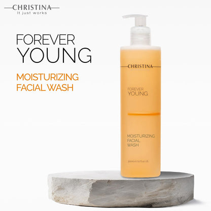 -CHRISTINA- Forever Young Hydrating Antioxidant Face Wash | Moisturize, Cleanse, and Soothe with Glycolic Acid Facial Cleanser | For Combination, Normal, Oily Skin 300ml