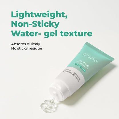 CURE Aloe Vera Gel with 90.52% Leaf Juice, Soothing & Hydrating Korean Skin Care for Sun-Exposed or Dry Skin, 5.07 fl oz, Refreshing Gel Moisturizer for Face & Body