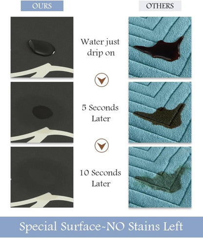 Bath Mat-Bathroom Mat Rug Non Slip Super Absorbent Stain Resistant Quick Dry Thin Bathroom Rug-Bath Mats for Bathroom Floor Bathtub Vanity-Bathmat Bath Rug Easy Care-24"x35",Black