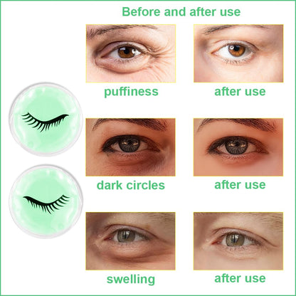 Face Eye Masks for Dark Circles and Puffiness, Migraines, Headache, Stress, Redness, Acne, Cooling Face Masks for Women Man, Hot Cold Use Ice Face Mask. (Green)