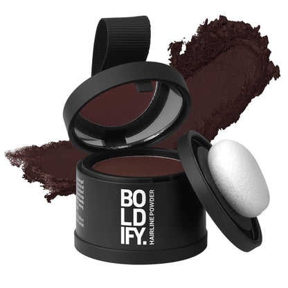 BOLDIFY Hairline Powder - Root Touch Up Hair Color for Gray Coverage - Bald Spot Concealing Hair Powder for Women & Men - 48-Hour Stain-Proof - Dark Auburn