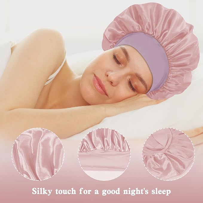 3pcs satin bonnet silky bonnet