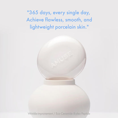 Amuse SEOUL Ceramic Skin Perfector Cushion Foundation | Long-lasting, Lightweight, Semi-matte, Flawless Coverage, Hypoallergenic, Vegan, Korean Beauty (15g / 0.52oz.) (1.5 NATURAL)