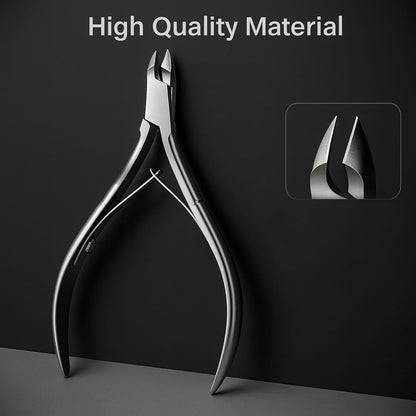 UM Supplies 4 Pieces Travel Set + Storage Pouch | Cuticle Nipper with 2 Pushers and Nail Cutter Stainless Steel | Manicure Pedicure Tool for Nail Care Jaw 14 (5mm) Double Spring