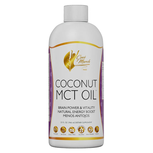 Cocó March N.M.D MCT Oil - Intermittent Fasting Support, Metabolism & Brain Power Boost, Natural Energy from Coconut, Free from Gluten, Dairy, Soy, Vegan & Keto-Friendly, 32 Fl Oz