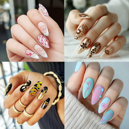 3Pcs Flower Nail Stamping Plate Set Tulips Roses Stainless Floral Steel Nail Stamp Templates Clear Silicone Nails Stamping with Stamper Scraper for Manicure Printing