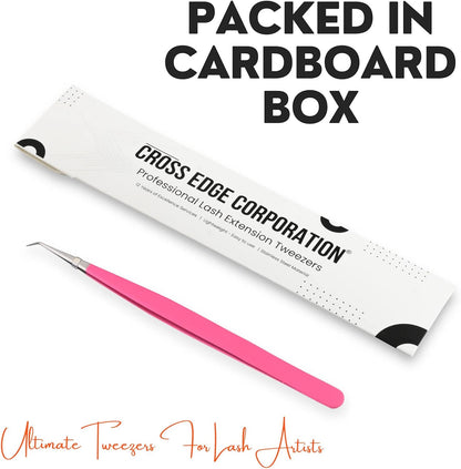 Curved Isolation Lash Tweezers for Eyelash Extension – 14cm, Stainless Steel Best for Classic & Individual Lashes Eyelash Twisers (Matte Pink)