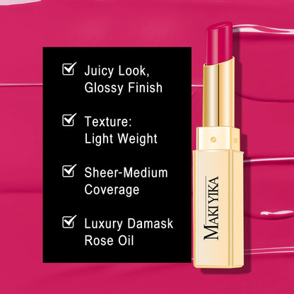 3Pc Moisture Lipsticks for Women Nude Pink Hot Pink Lipstick Hydrate Tinted Lip Balm for Dry Cracked Lips Glossy Lip Color, MA55/62/56