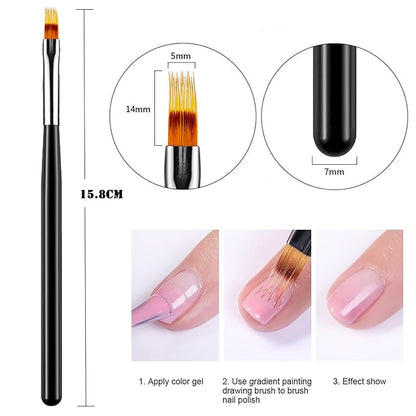 6Pcs Ombre Nail Brush Nail