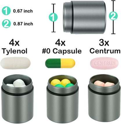 Portable Keychain Pill Case Holder, EFFIET 3 Compartments Metal Pocket Emergency Pill Container Box for Daily Supplyment (Rose Red)