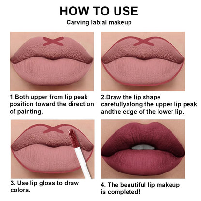 evpct 2Pcs Burgundy Red Matte Lip Liner Lipstick Combo Set for Women, Burgundy Lip Combo Set Liquid Lips Gloss Lipliner Stains Set Long Lasting Waterproof, Lips Makeup 24 Hours labiales originale