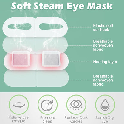 96 Packs Steam Eye Mask Disposable Self Heating Eye Mask for Dry Eyes Spa Warm Sleep Eye Mask for Home Office Travel Eyestrain Relieve (Unscented, Lavender, Chamomile)