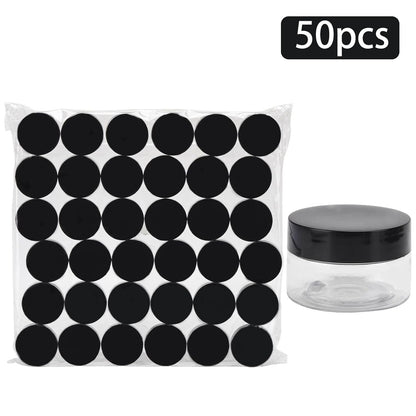 50 Count 1oz Cosmetic Containers with Lids BPA Free Plastic Sample Containers Empty Makeup Containers Refillable Cosmetic Jars Leakproof Travel Jars - Black