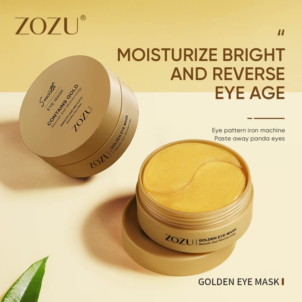 24K Gold Under Eye Patches-120 Pcs,Eye Mask Pure Gold Anti-Aging Collagen Hyaluronic Acid Under Eye Mask for Dark Circles, Puffiness & Wrinkles Refresh Your Skin（Gold）