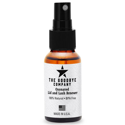 The Goodbye Company Ozonated Lid and Lash Renewer; Hypochlorous Acid Spray Eyelid & Eyelash Extension Cleanser; 100% Natural Lash Cleaning Kit; Made in USA (30 mL)